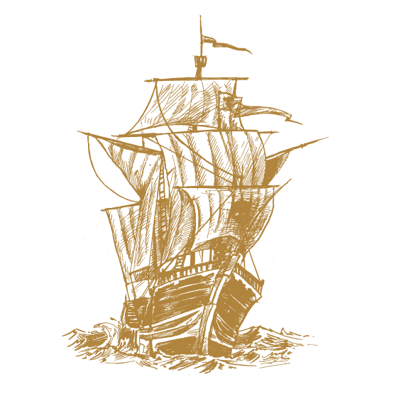Illustration von einem großen Segelschiff