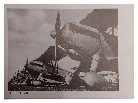 Antike Flugzeugkarte Arado Ar 68