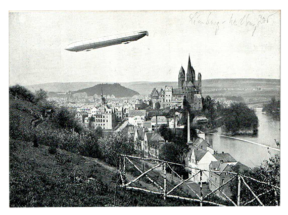 Antike Zeppelinkarte Limburg Weilburg