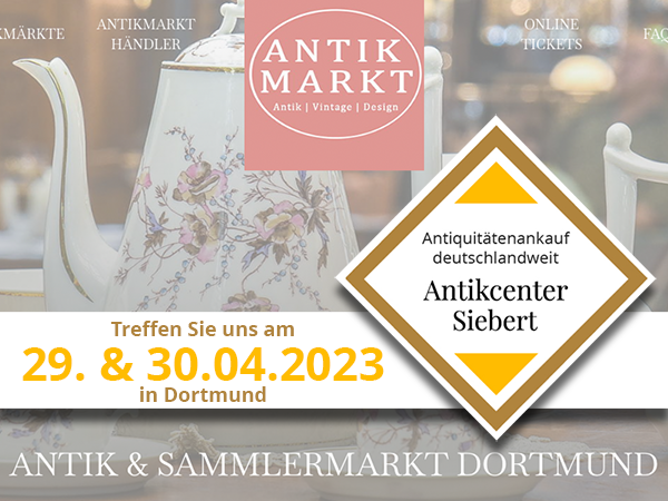 Ankündigung zur Veranstaltung Antikmarkt Dortmund am 29. und 30. April 2023