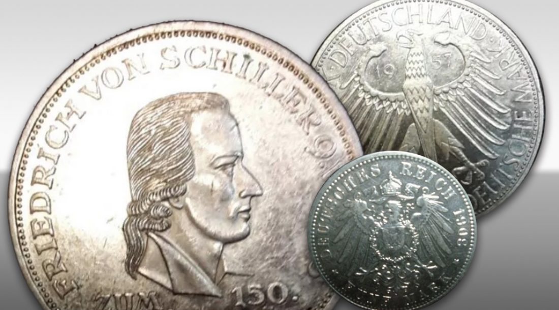 Beispielbild-Collage alter deutscher Münzen